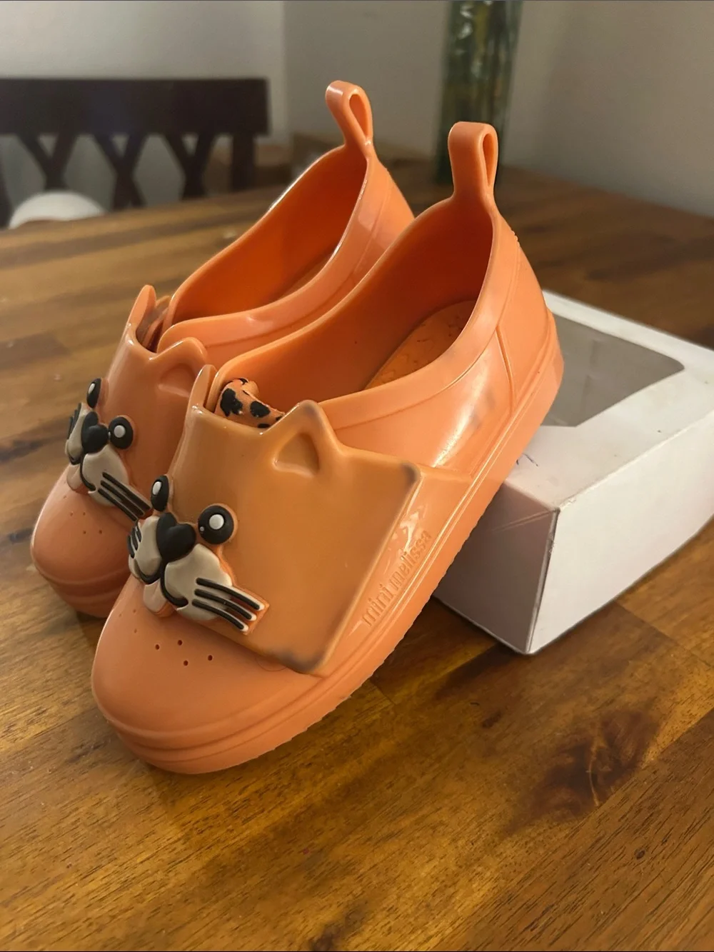 Mini Melissa Jelly Pop Orange  Safari Cat Slip-On Kids Toddler Water Shoes: 11